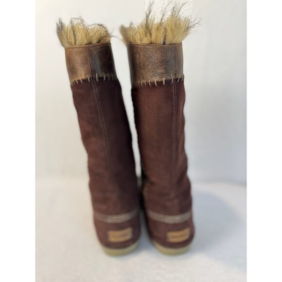 Sorel Cate The Great Tall Brown Tan Fur-Lined Waterproof Women Boots Size 9 - Picture 4 of 10